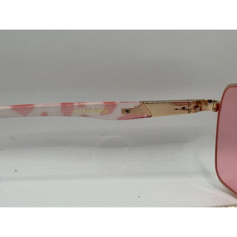 Rainbow OPTX Leo Rose Women's Pink Tint Lenses Aviator Sunglasses Frame Only